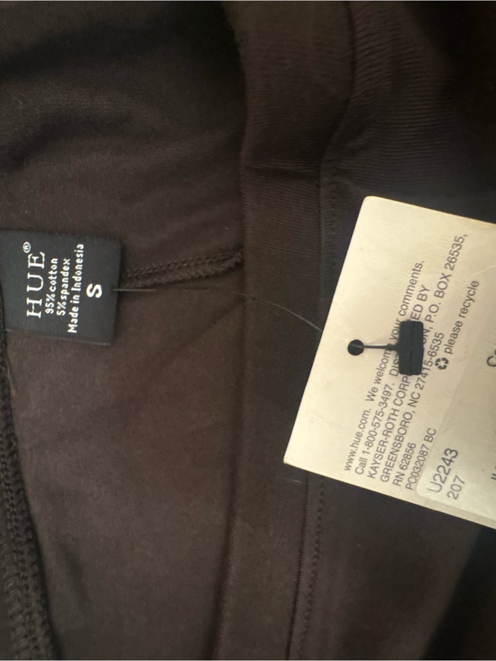 HUE Dark Brown Stretch Cotton Blend Leggings - Picture 5 of 5